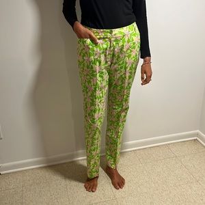 Lilly Pulitzer full length pants, pink green floral size 10 NEW